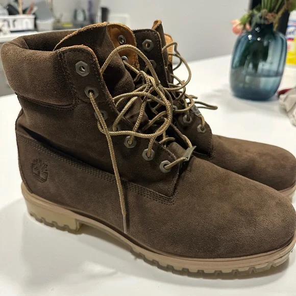 TIMBERLAND Men\'s Green Suede Boots Size 10.5 US Timberland 6 Inch Premium Dark Olive Green Mens Boot  main image 2